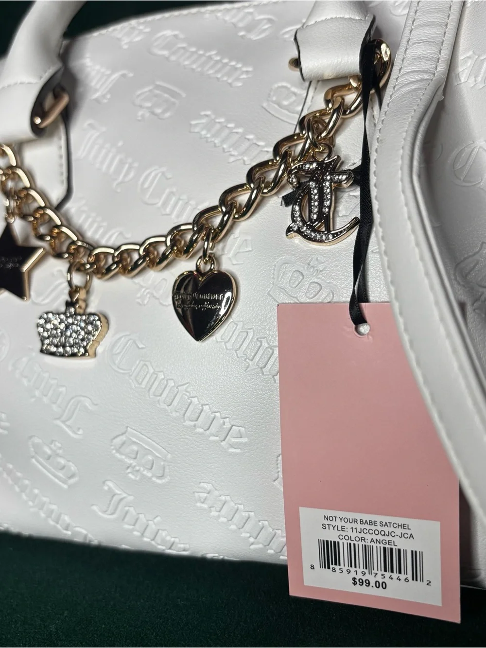 NWT Juicy Couture Angel Embossed Satchel & Matching Wallet Bundle